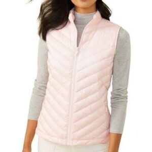 J. McLaughlin Lumi Vest Pink Quilted Down Puffer Medium NWOT